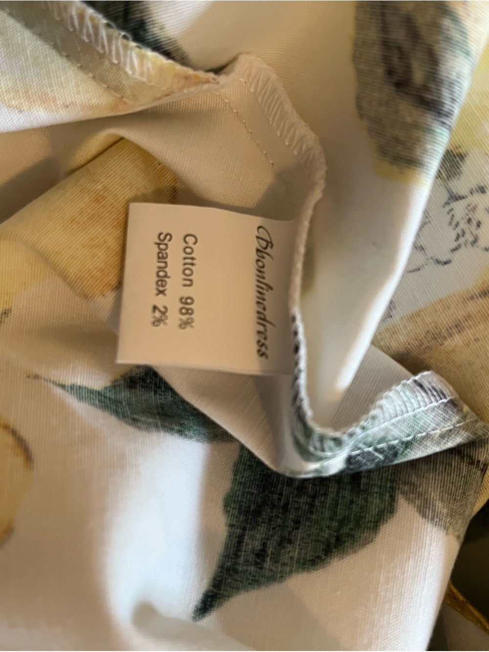 White Floral Lemon-Print Midi Dress XS Summer Coastal Old Money Preppy - Picture 6 of 6